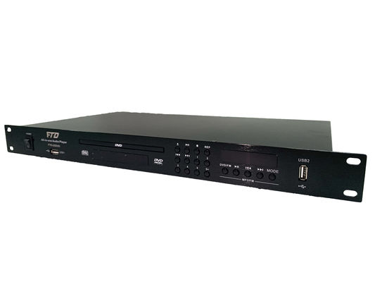 أسود 1U ارتفاع مشغل صوت Mp3 DVD AM FM DVD Player 50HZ RS232