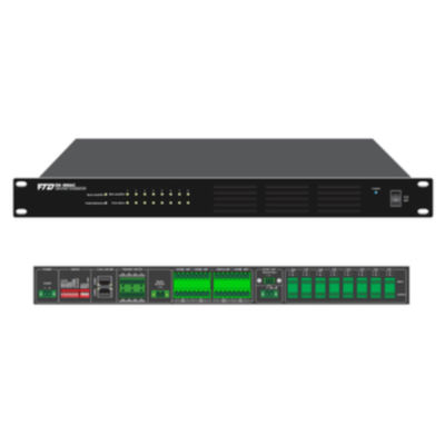 DC24V 100V Amplifier تغيير مضخم 8 قنوات مع مراقبة خط مكبر الصوت أسود