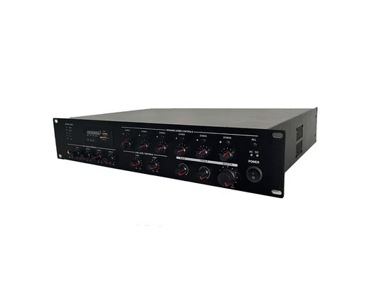 دعم Max 8 Remote PA System Amplifier 6 Zone 120W Power Amplifier