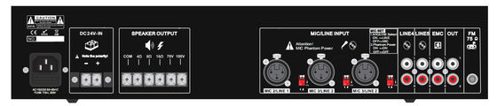 مكبر صوت نظام PA الكلام 24VDC 60W مكبر صوت ستيريو متين