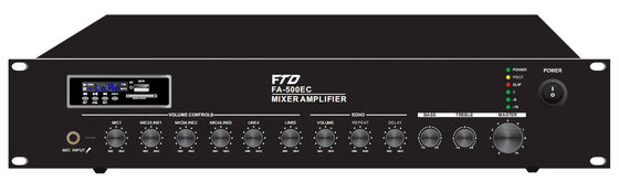 OEM 500W 100V PA نظام مكبر للصوت مع ECHO Mixer Amp Overload Protection