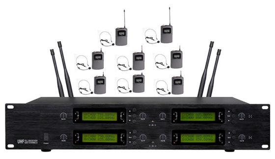 8 قنوات نظام ميكروفون لاسلكي UHF LCD
